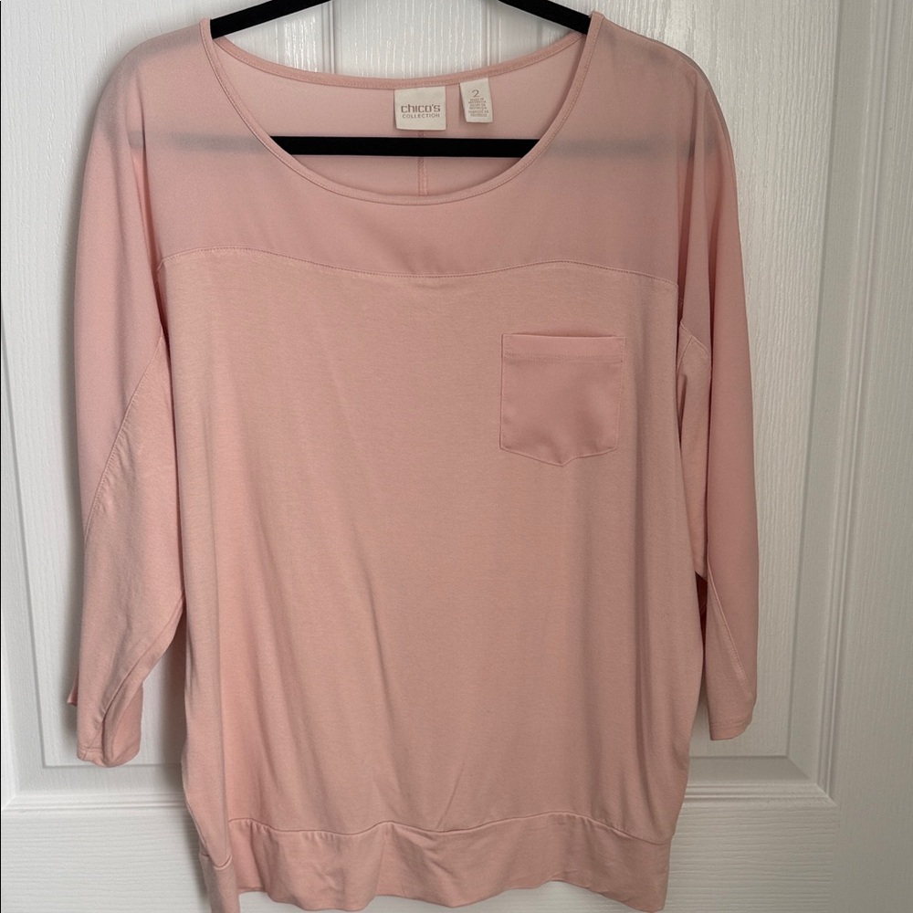 Chico's Collection Soft Pink Top, Size 2